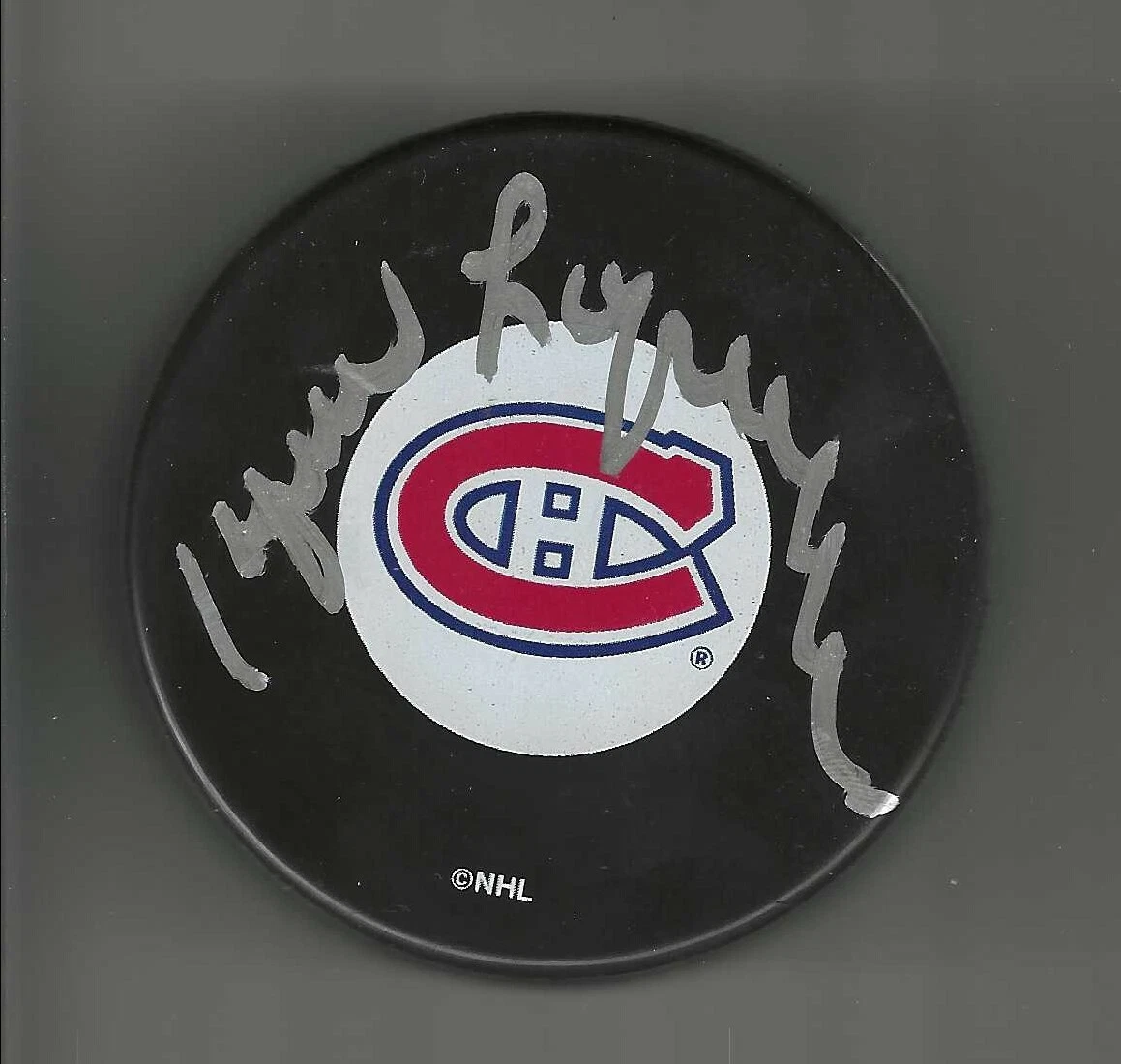 Jacques Laperriere Signed Montreal Canadiens Puck
