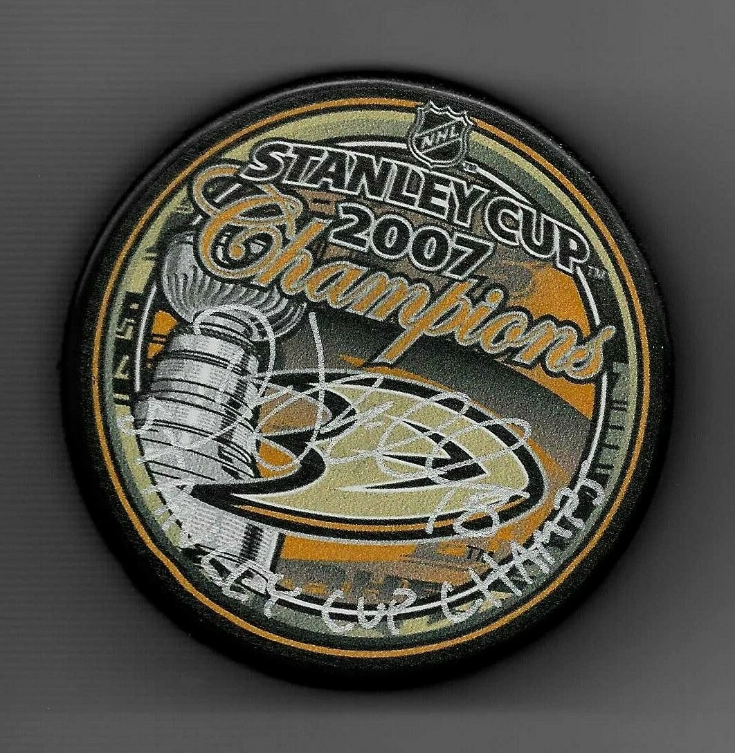 Drew Miller Signed & Inscribed Anaheim Ducks 2007 Stanley Cup Champions Puck
