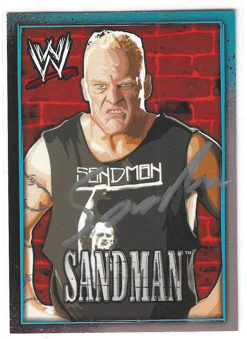 Sandman Signed 2007 Topps Tags WWE Card #23 WWF

