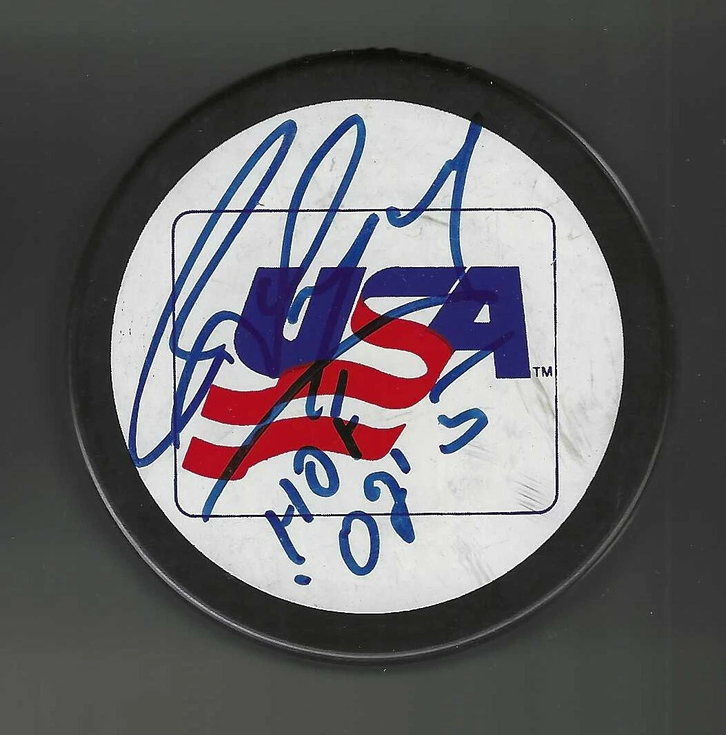 Rod Langway Signed & Inscribed USA Hockey Puck Washington Capitals
