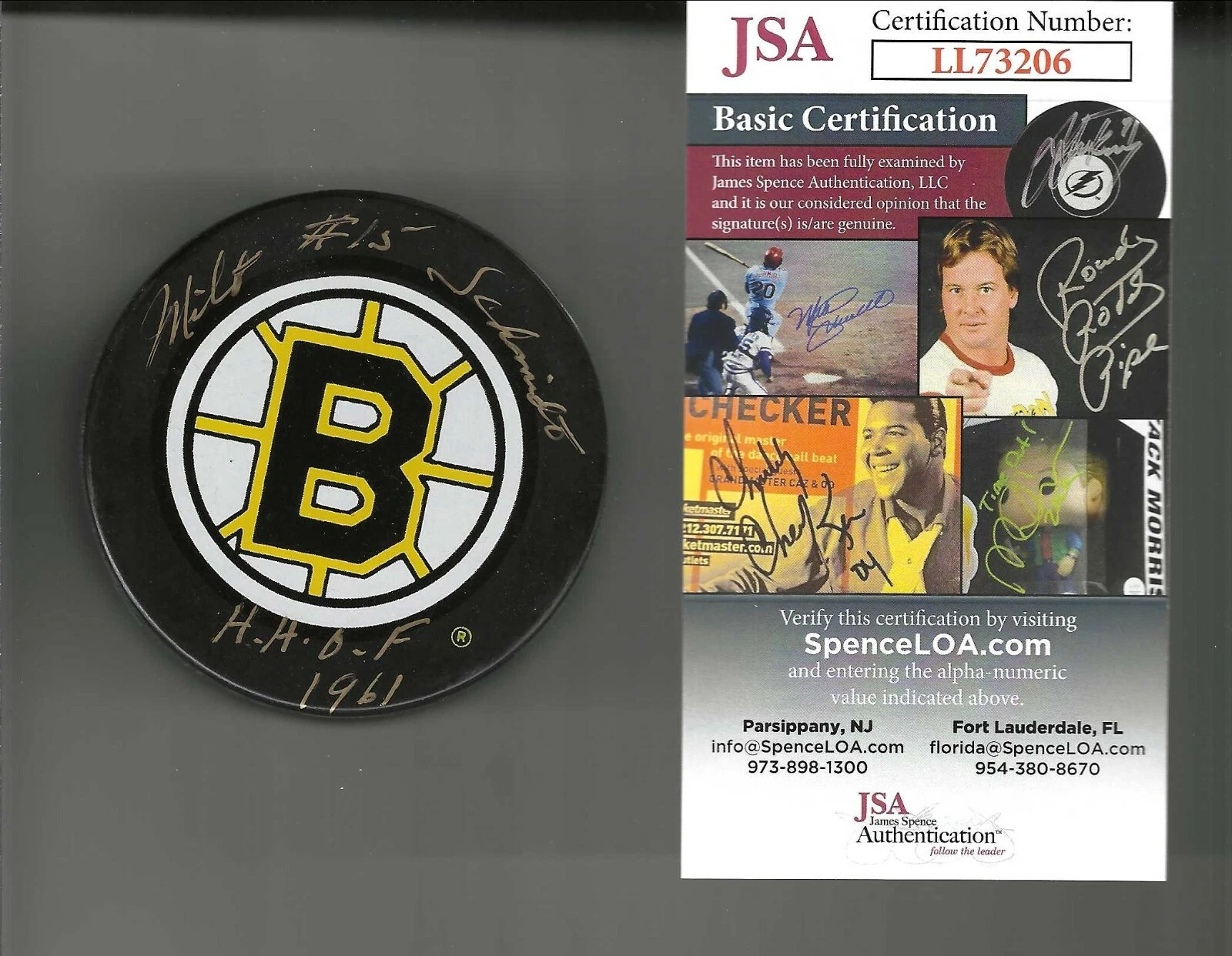Milt Schmidt Signed Boston Bruins Official Game Puck JSA COA
