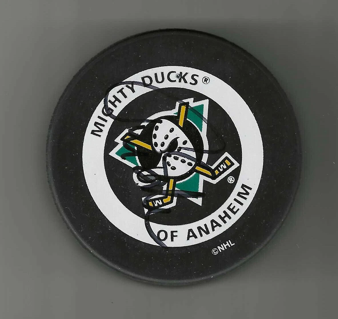 Tomas Sandstrom Signed Anaheim Mighty Ducks Official Game Puck
