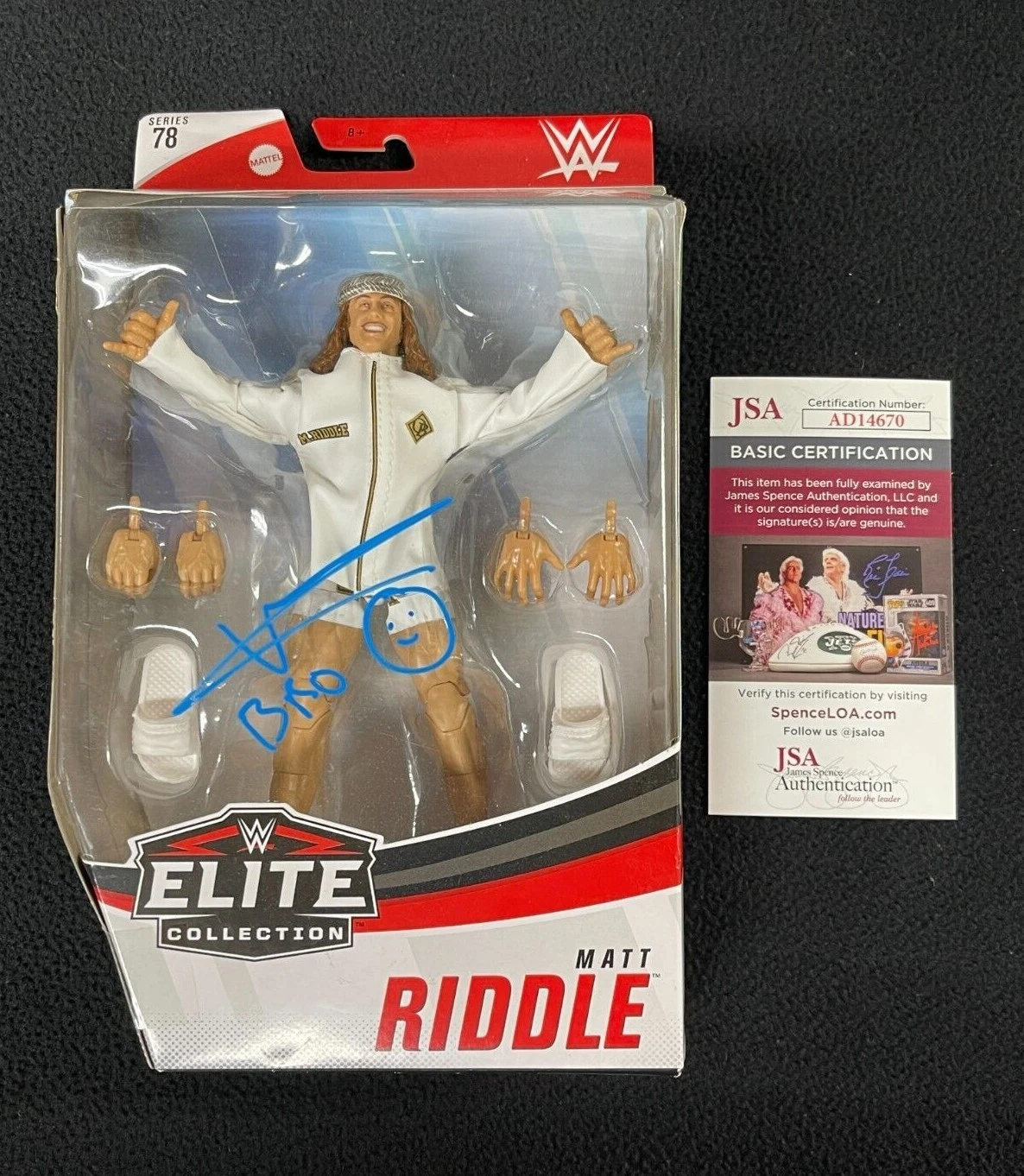 Matt Riddle Signed WWE Raw Elite Collection Series 78 Figure RK Bro JSA COA
