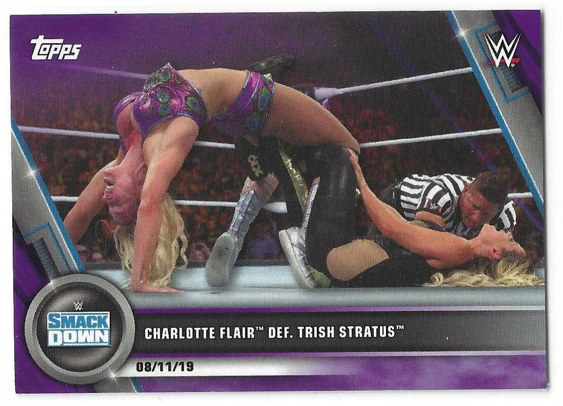 Charlotte Flair 2020 Topps Women's Division WWE Purple Parallel Card #65 98/99
