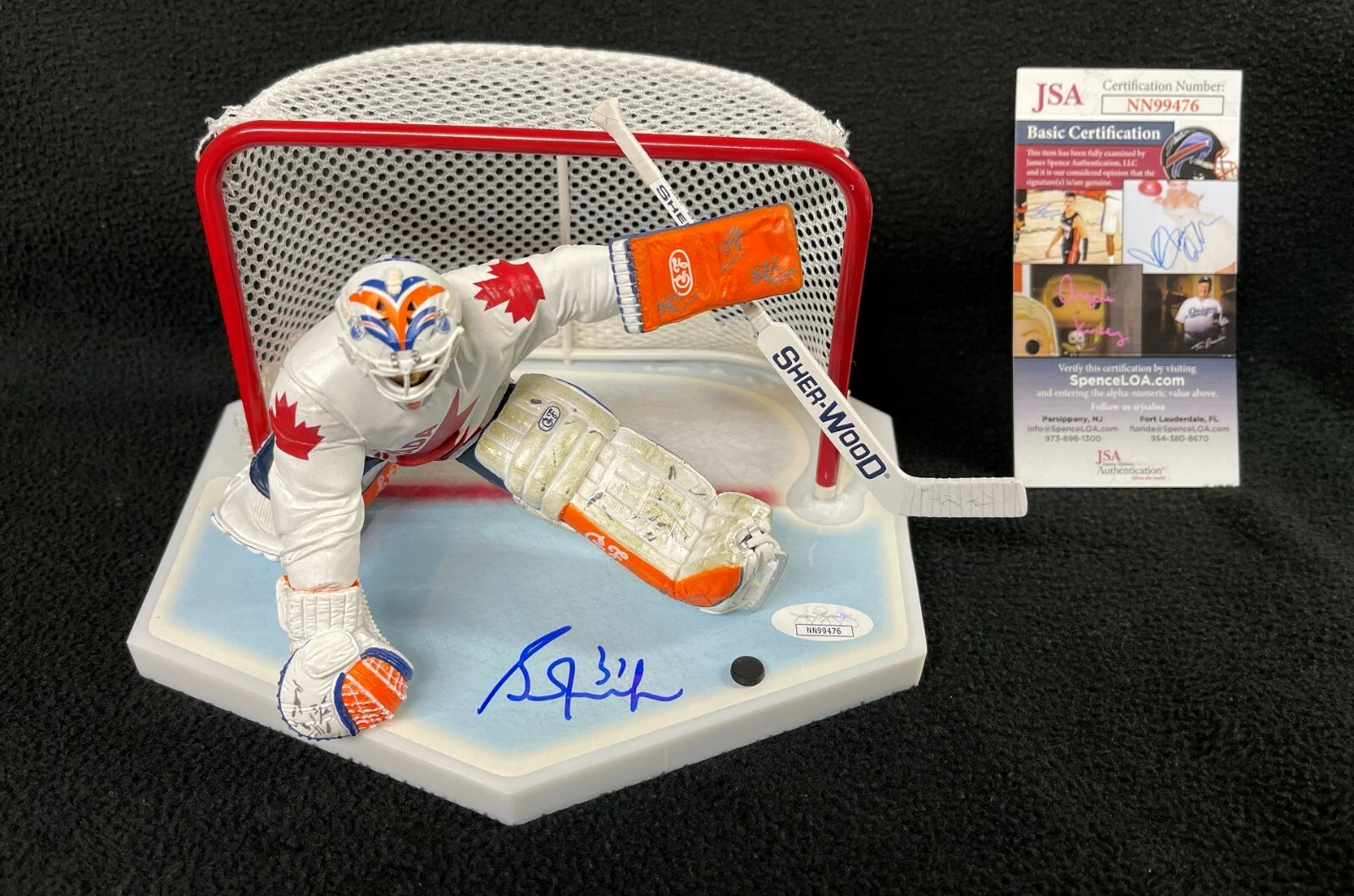 Grant Fuhr Signed Team Canada 1987 McFarlane Figure JSA COA Edmonton Oilers
