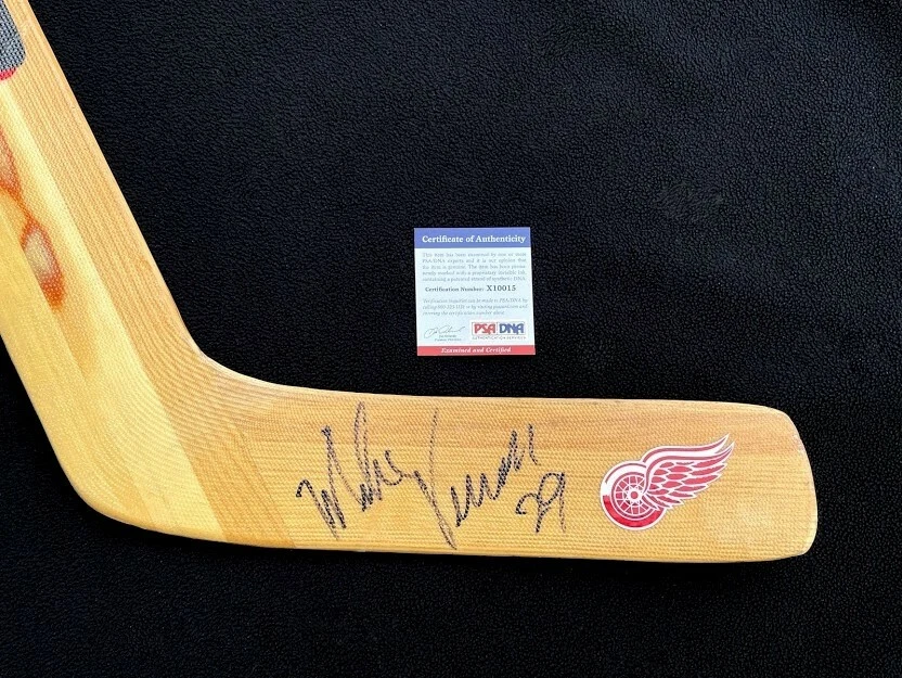 Mike Vernon Signed Detroit Red Wings Decal Goalie Stick PSA/DNA COA
