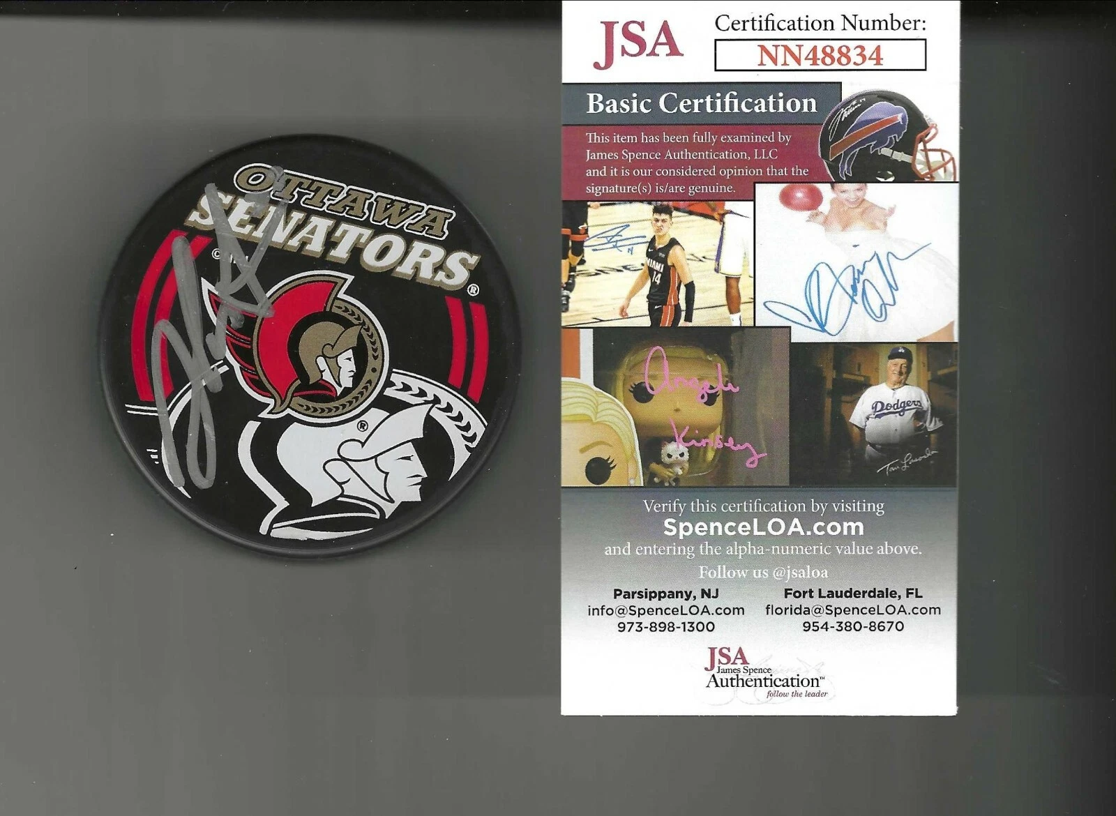 Dominik Hasek Signed Ottawa Senators Souvenir Puck JSA COA
