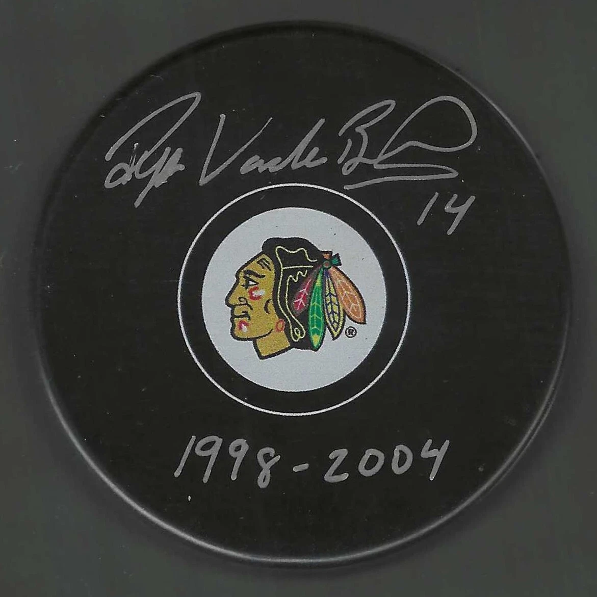 Ryan Vandenbussche Signed Chicago Blackhawks Puck
