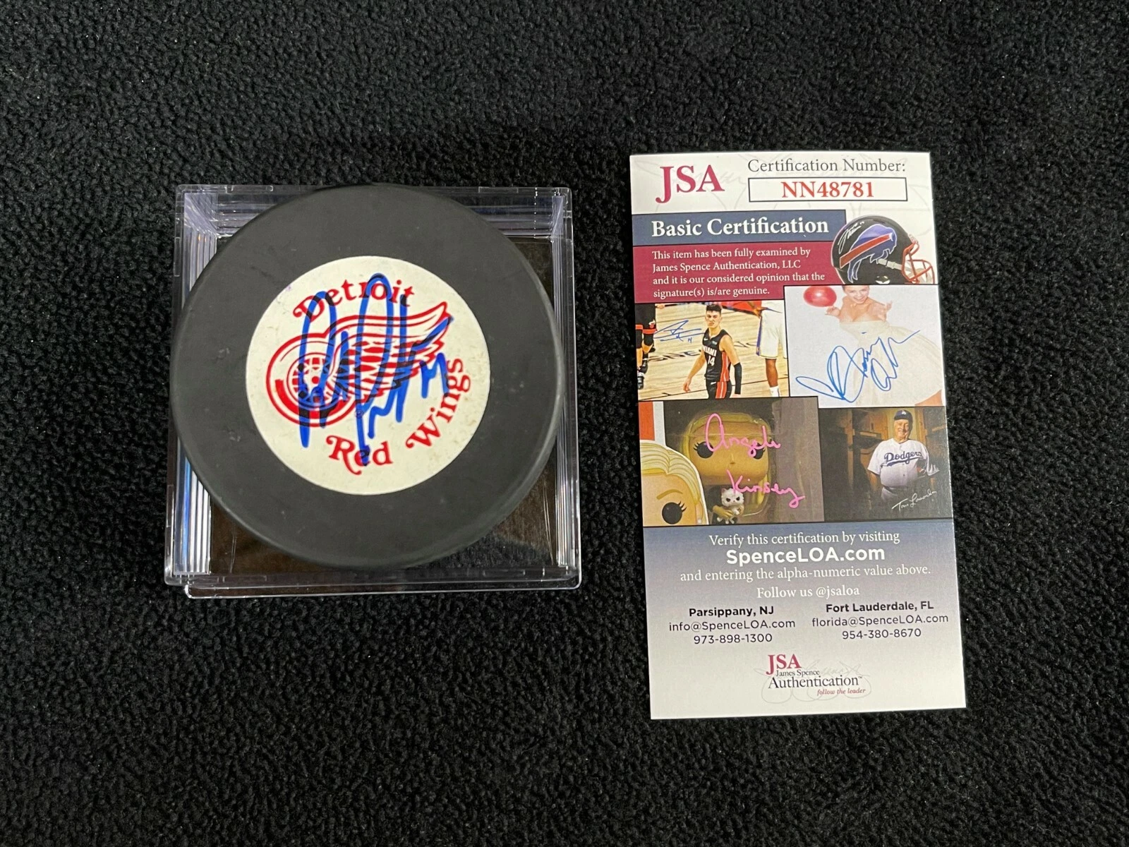 Bob Probert Signed Detroit Red Wings Trench Puck JSA COA NN4871
