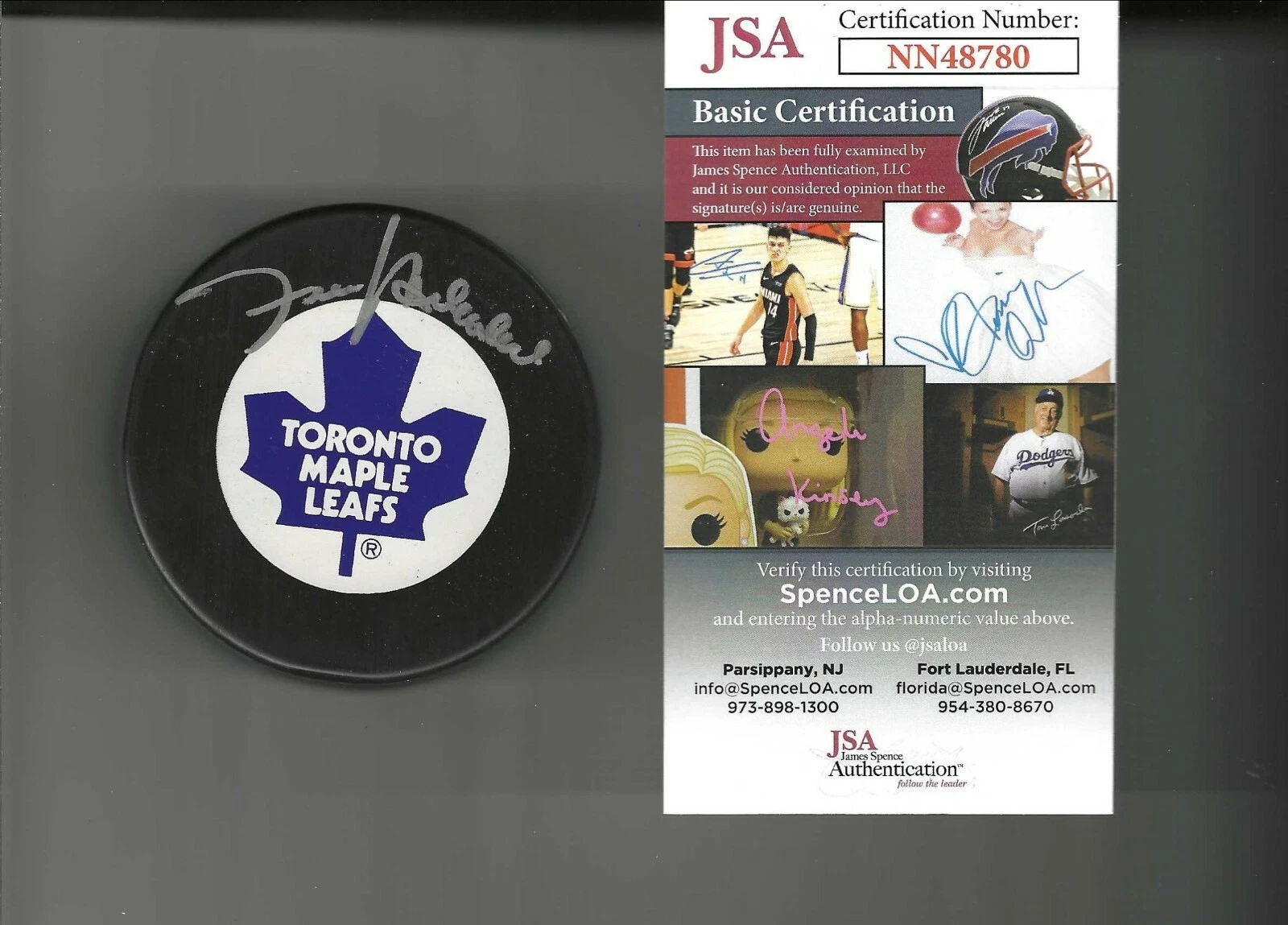Frank Mahovlich Signed Toronto Maple Leafs Trench Puck JSA COA NN48780
