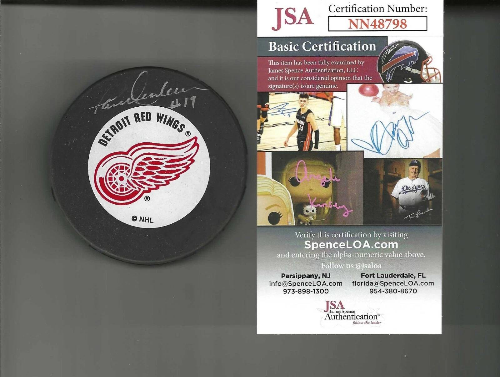 Paul Henderson Signed Detroit Red Wings Ravens Athletic Puck JSA COA NN48798
