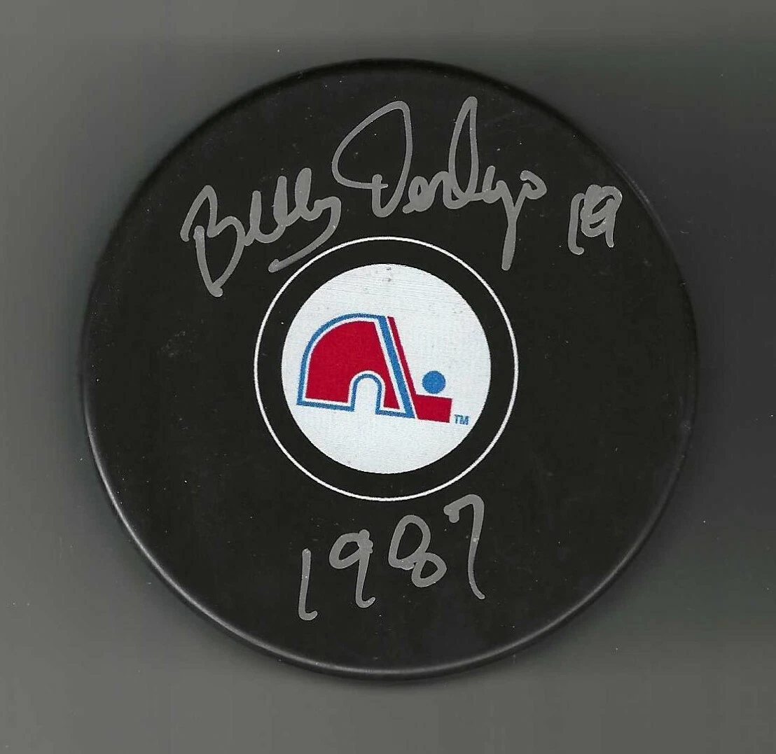 Bill Derlago Signed Quebec Nordiques Puck
