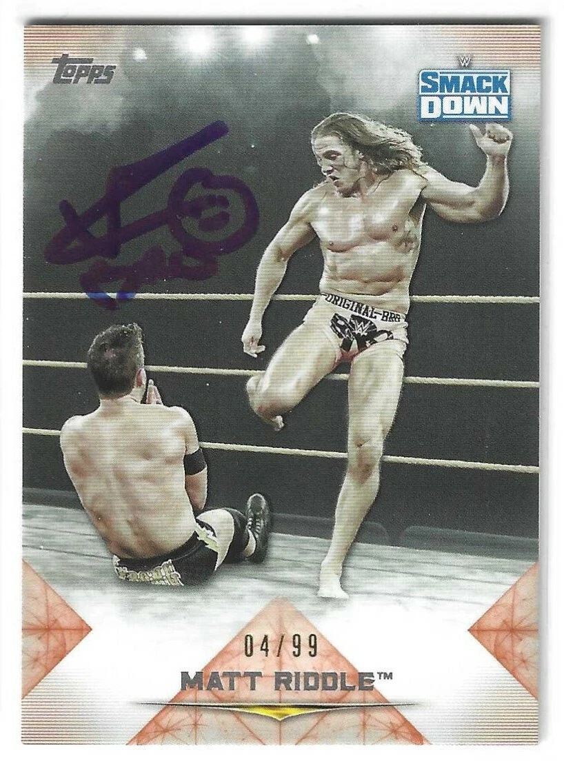 Matt Riddle Signed 2020 Topps WWE Undisputed Orange Card #40 04/99
