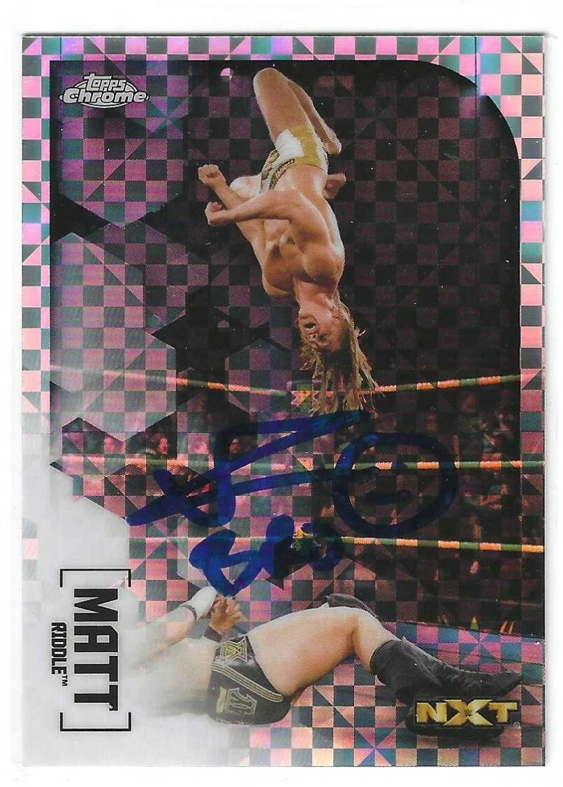 Matt Riddle Signed 2020 Topps WWE Chrome X-Fractor Card #87 NXT
