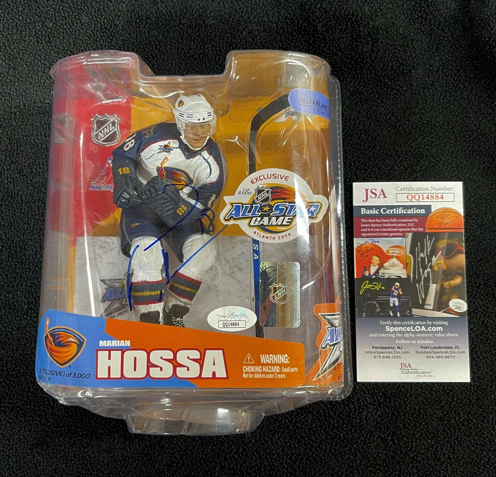 Marion Hossa Signed Atlanta Thrashers All-Star Game McFarlane Figure JSA COA
