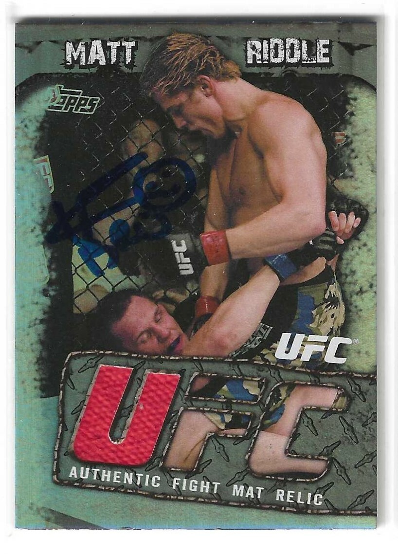 Matt Riddle Signed 2010 Topps UFC Main Event Fight Mat Relic Card FMR-MR
