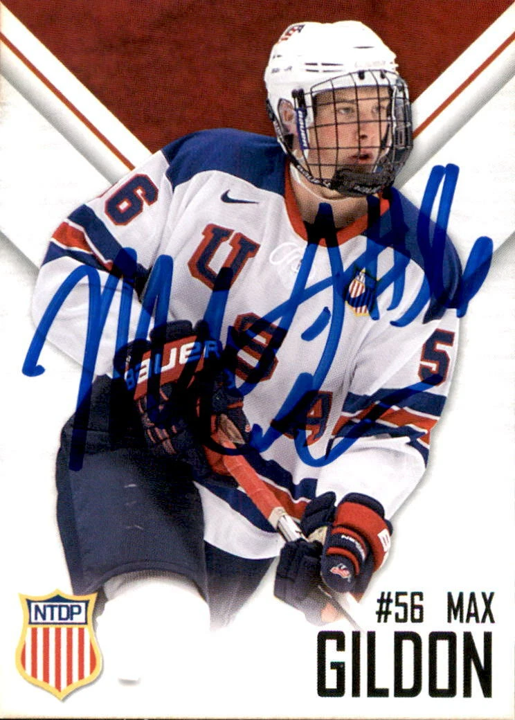 Max Gildon Signed USA NTDP Team Issued 1st Card New Hampshire Wildcats

