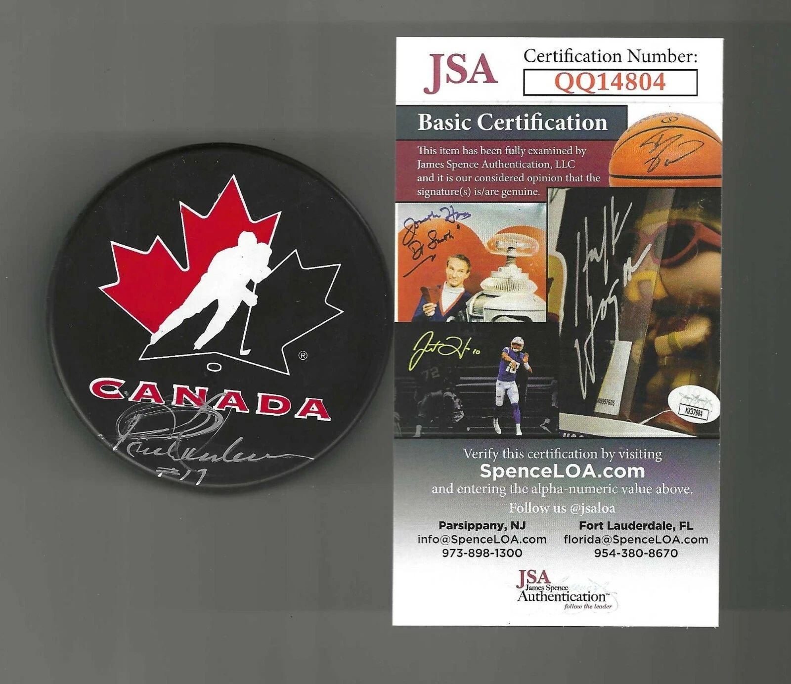 Paul Henderson Signed Team Canada Hockey Puck JSA COA Red Wings Maple Leafs
