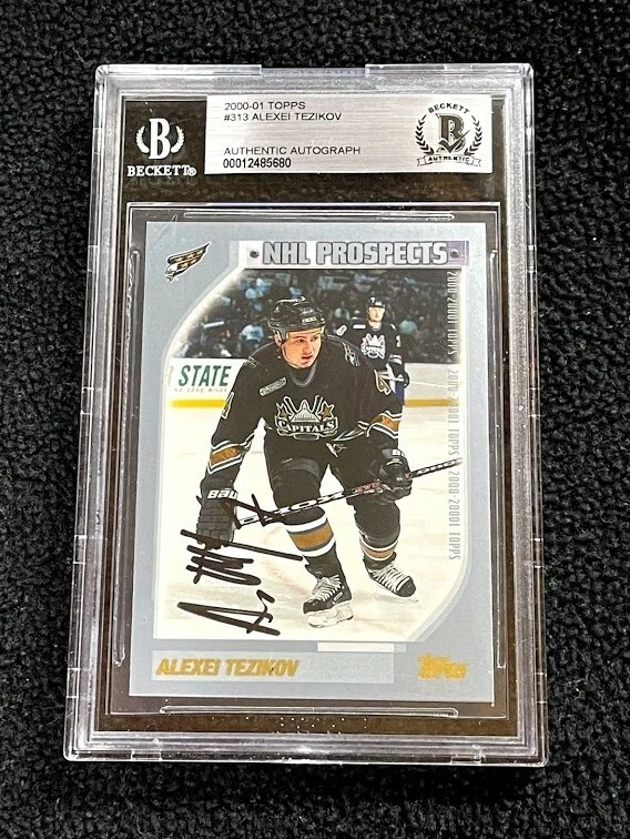 Alexei Tezikov Signed 2000/01 Topps Card #313 Beckett Certified Capitals
