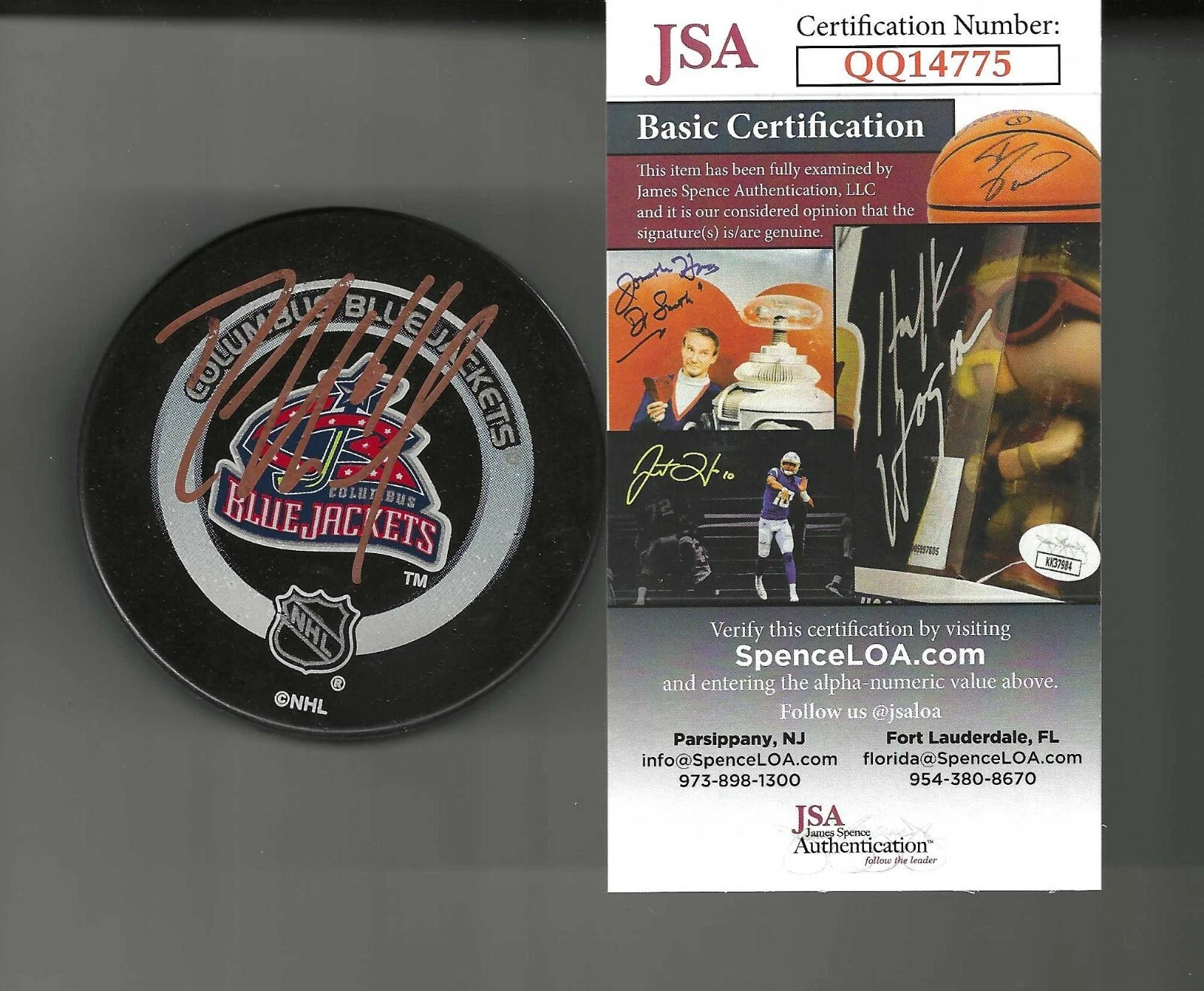 Rick Nash Signed Columbus Blue Jackets Original Logo Official Game Puck JSA COA
