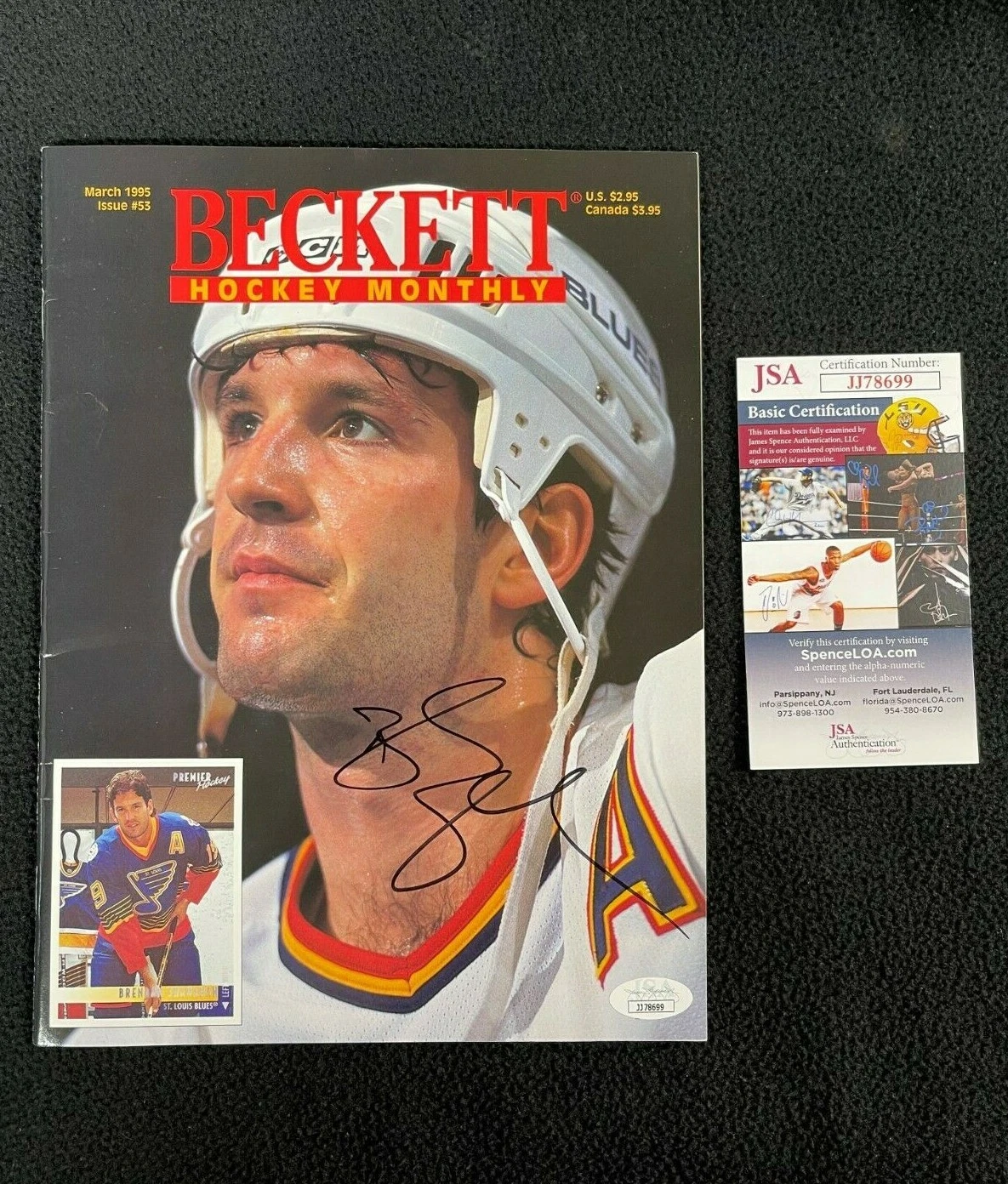 Brendan Shanahan Signed St Louis Blues March 1995 Magazine JSA COA JJ78699

