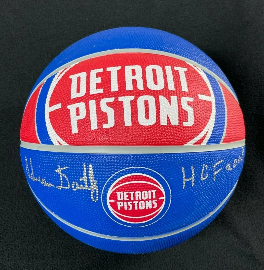 Adrian Dantley Signed & Inscribed Detroit Pistons Basketball
