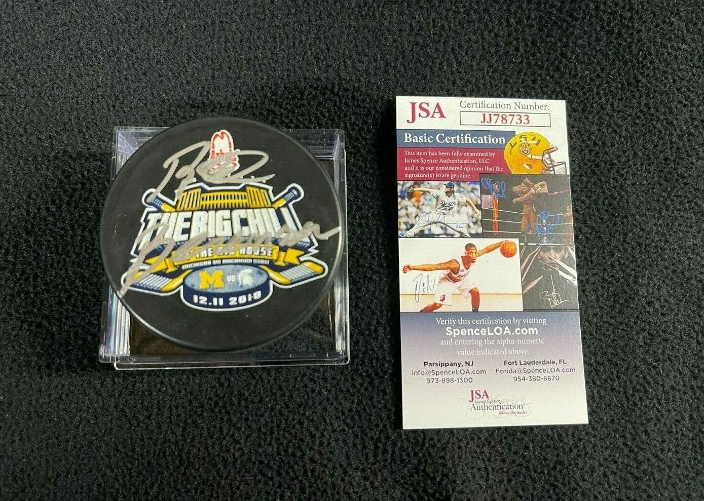 Red Berenson Signed Michigan Wolverines Big Chill Official Game Puck JSA COA
