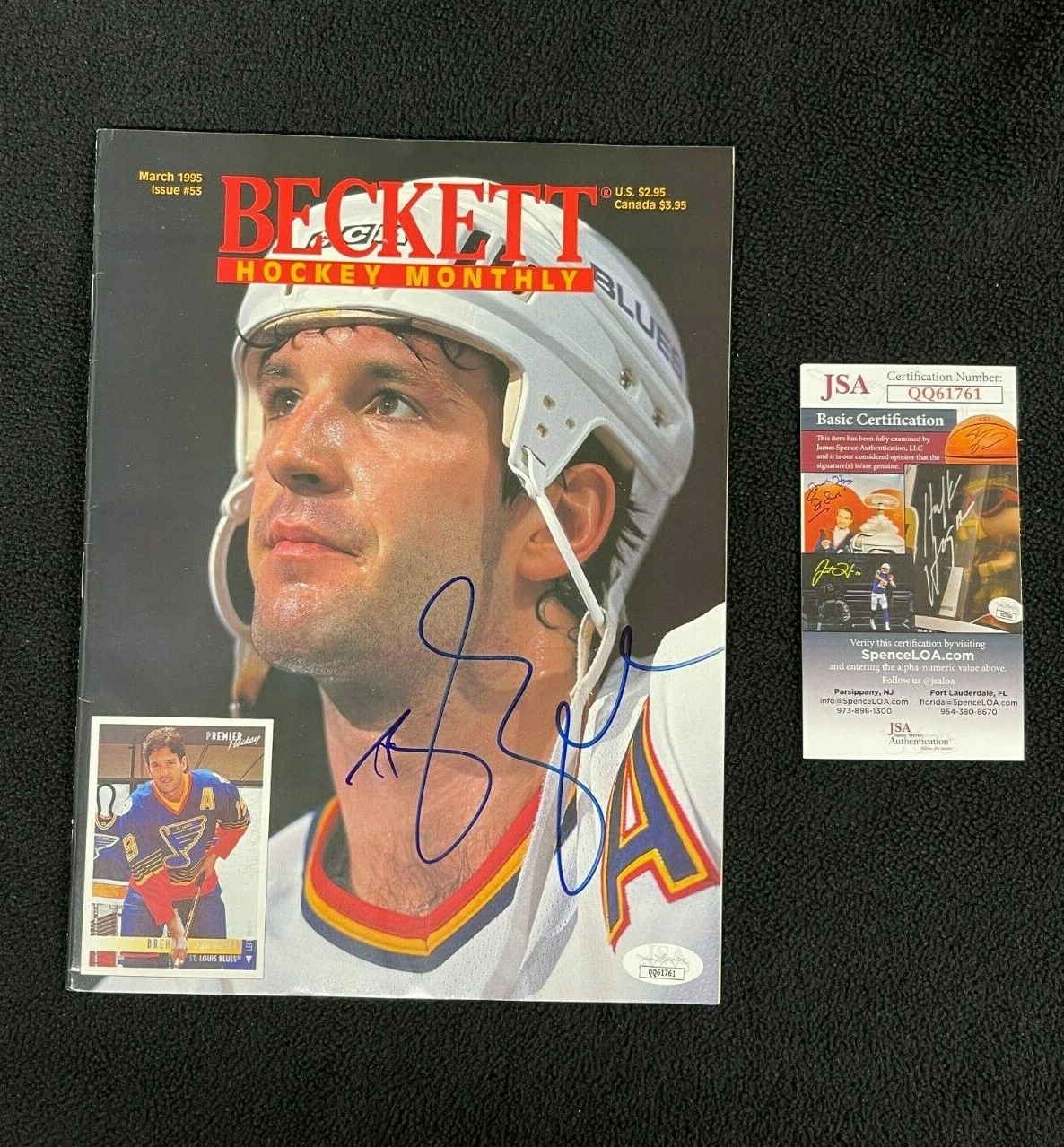 Brendan Shanahan & Peter Forsberg Signed March 1995 Magazine JSA COA Blues Nords
