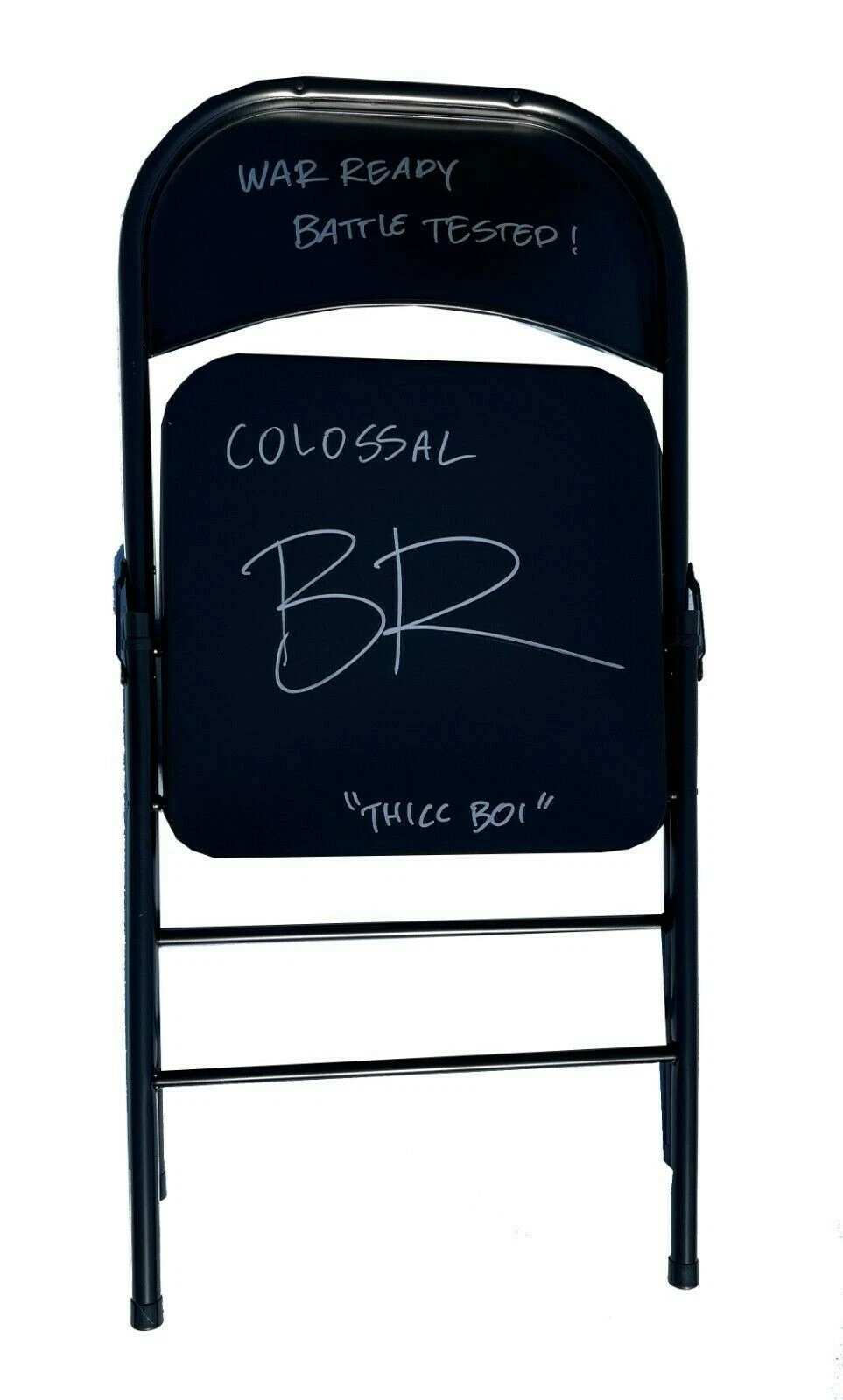 Bronson Reed Signed & Triple-Inscribed Steel Chair WWE NXT AEW ROH JSA COA
