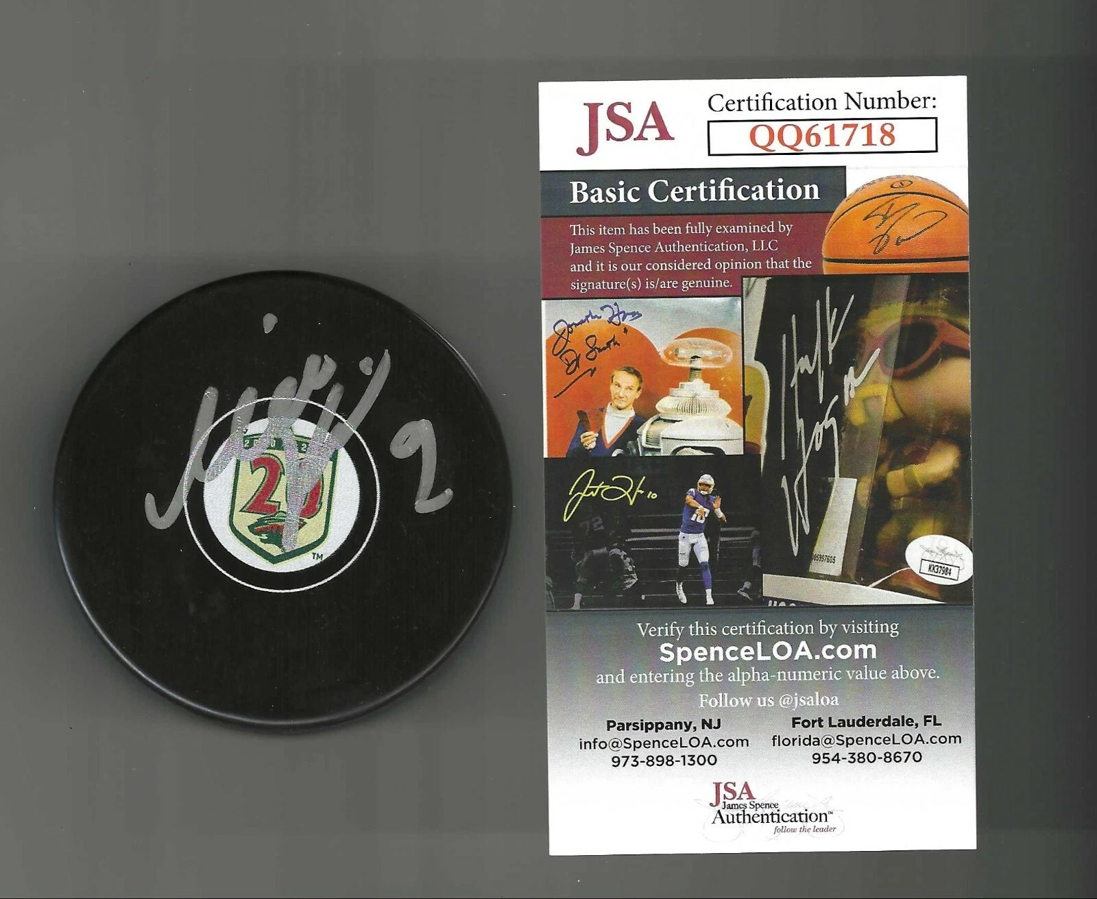 Mikko Koivu Signed Minnesota Wild 20th Anniversary Puck JSA COA
