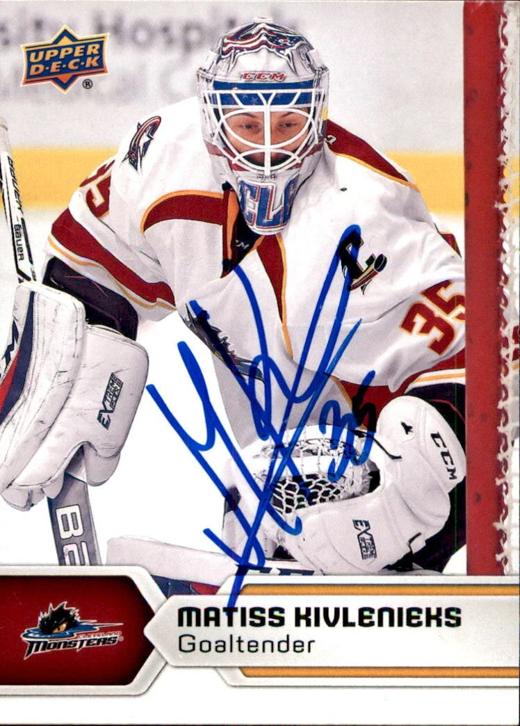 Matiss Kivlenieks Signed 2017/18 Upper Deck AHL Card #22 Blue Jackets JSA COA
