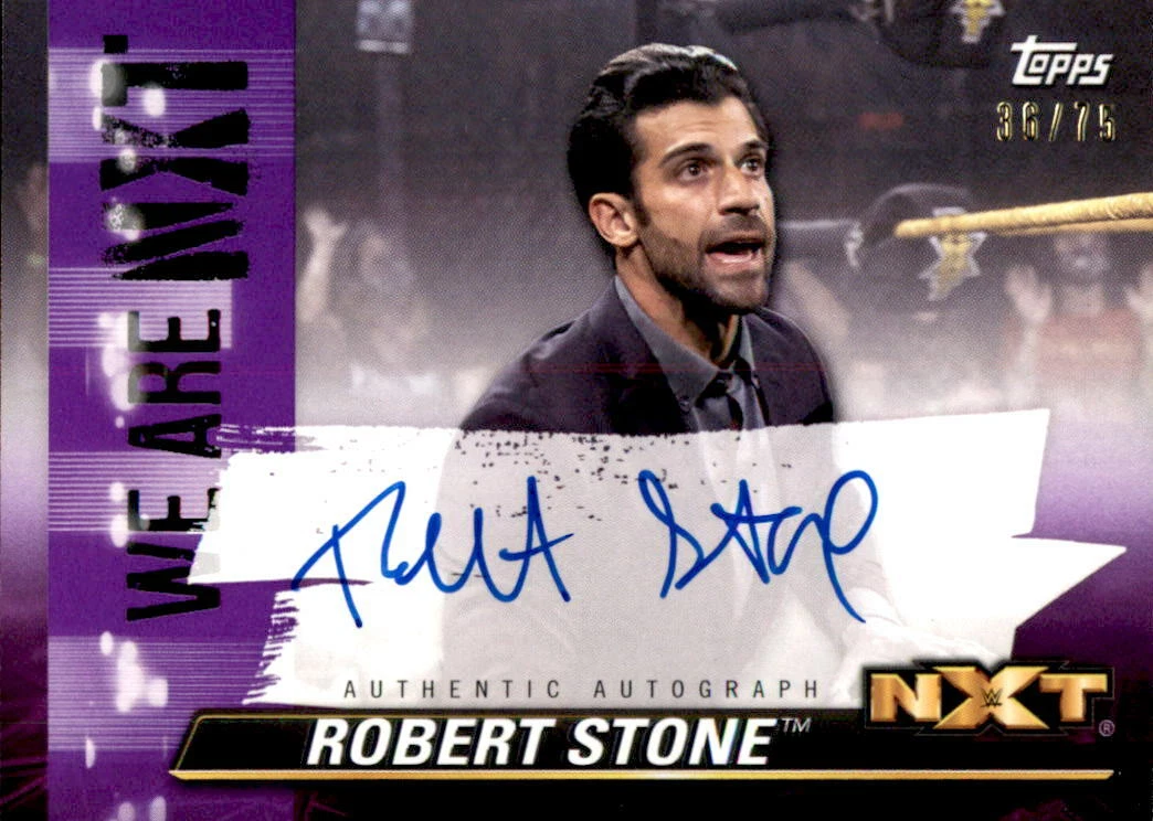 Robert Stone 2021 Topps NXT Authentic Autograph Purple Card A-RE 36/75 WWE
