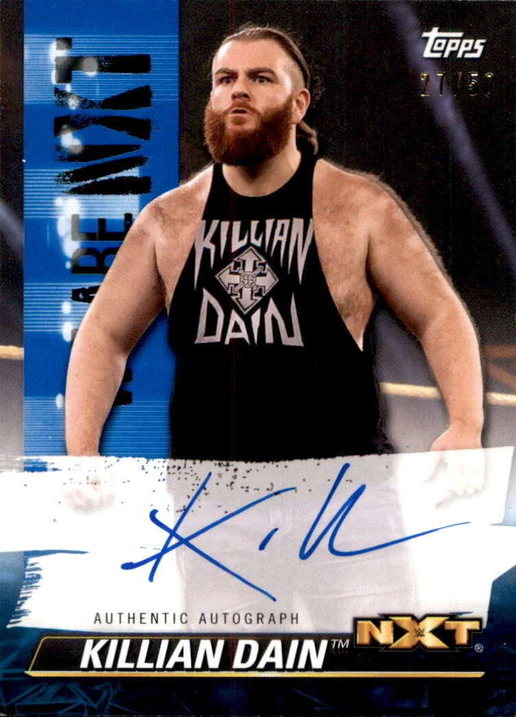 Killian Dain 2021 Topps NXT Authentic Autograph Blue Card A-KD 27/50 WWE
