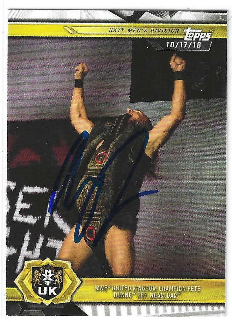 Pete Dunne Signed 2019 Topps WWE NXT UK Card #57
