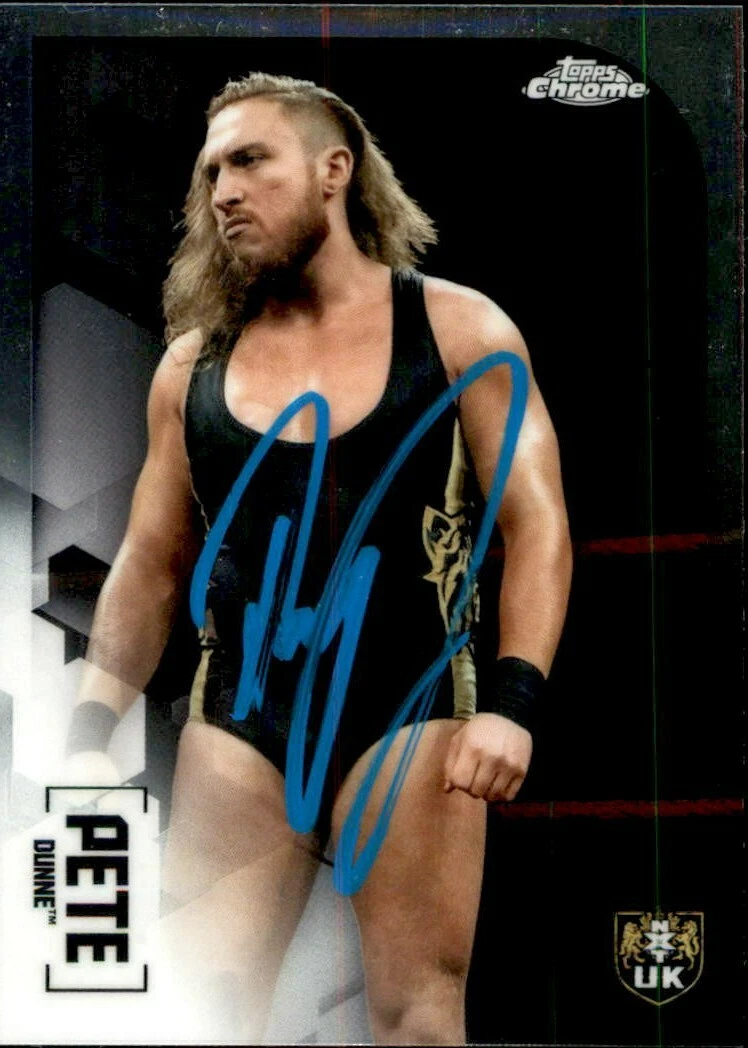 Pete Dunne Signed 2020 Topps Chrome WWE NXT UK Card #96
