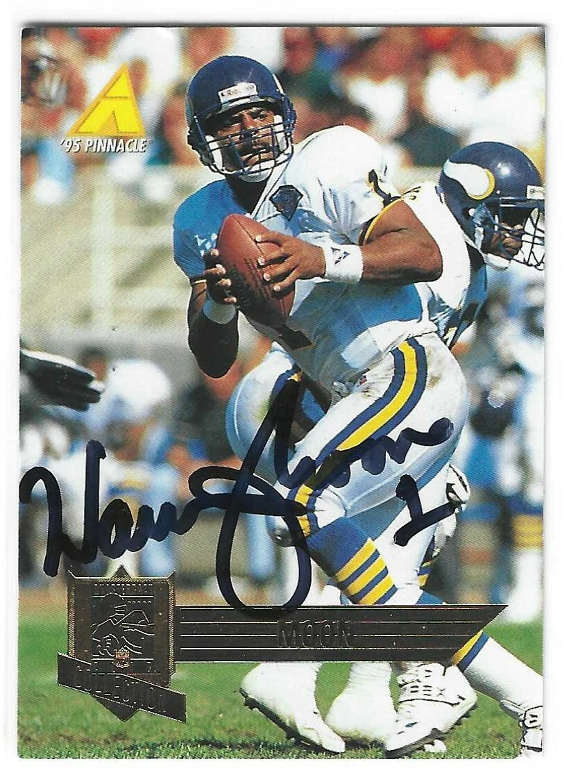 Warren Moon Signed 1995 Pinnacle Card #177 Minnesota Vikings
