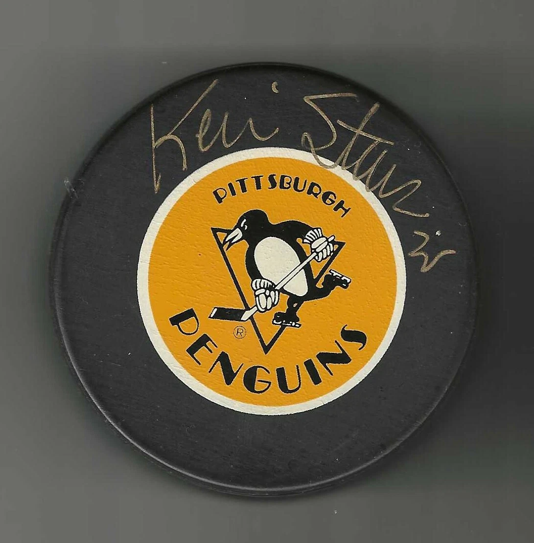 Kevin Stevens Signed Pittsburgh Penguins Official Ziegler Game Puck
