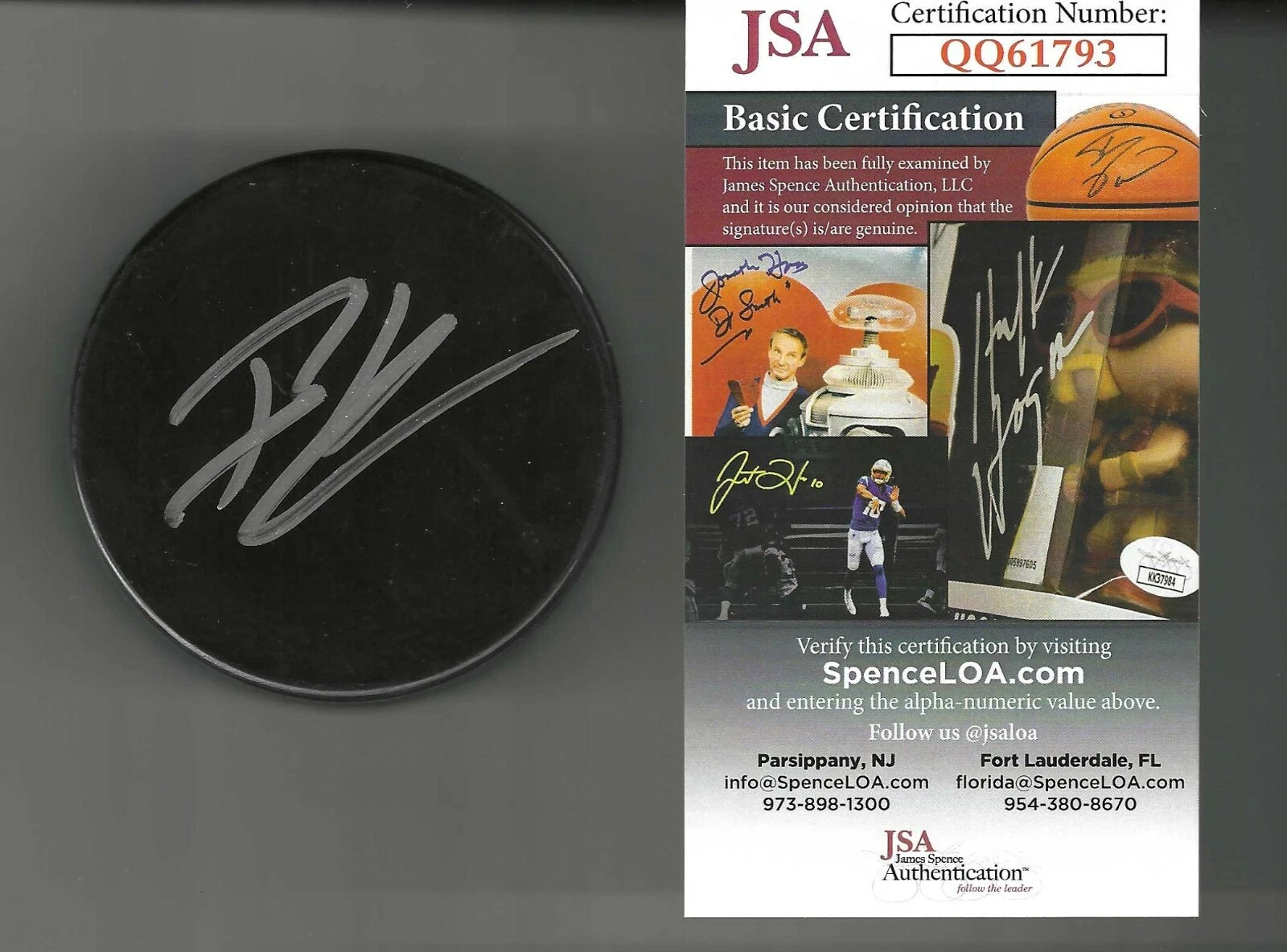 Brad Lambert Signed Blank Puck JSA COA 2022 Winnipeg Jets
