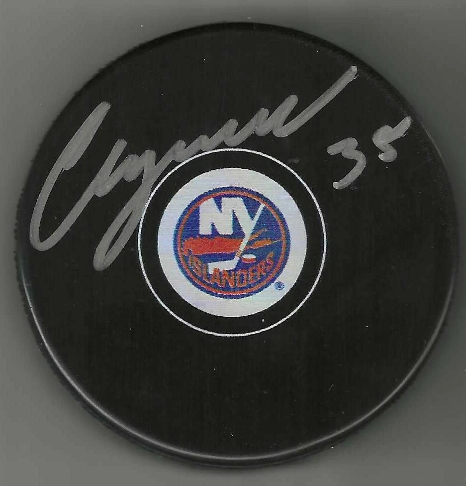 Chris Osgood Signed New York Islanders Puck
