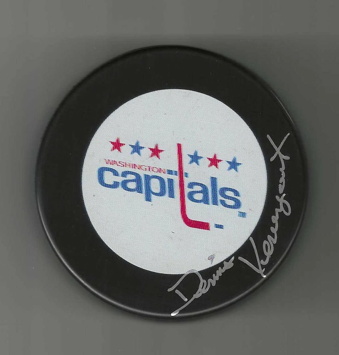 Dennis Ververgaert Signed Washington Capitals Puck
