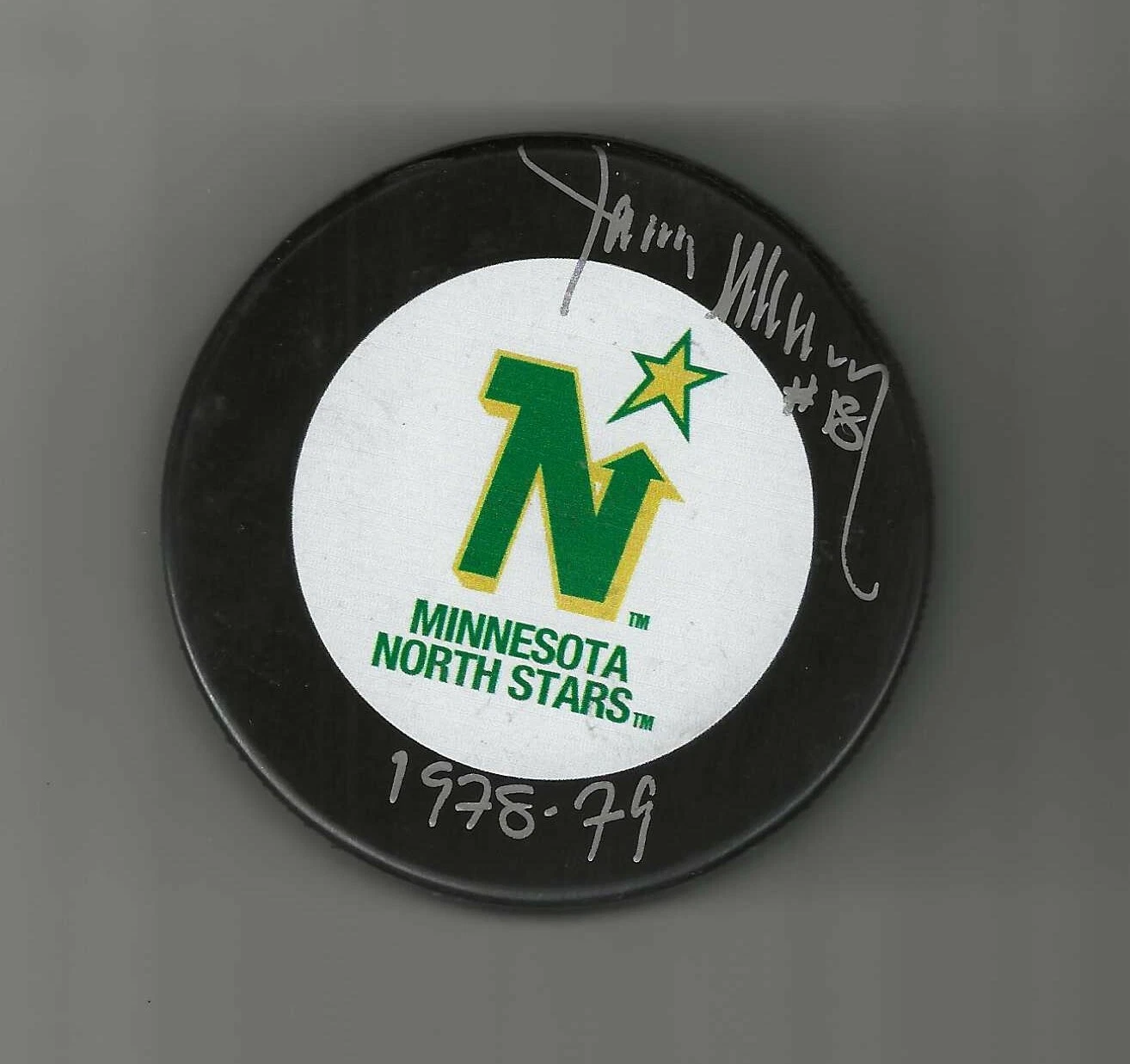 Jim McKenny Signed & Inscribed Minnesota North Stars Puck
