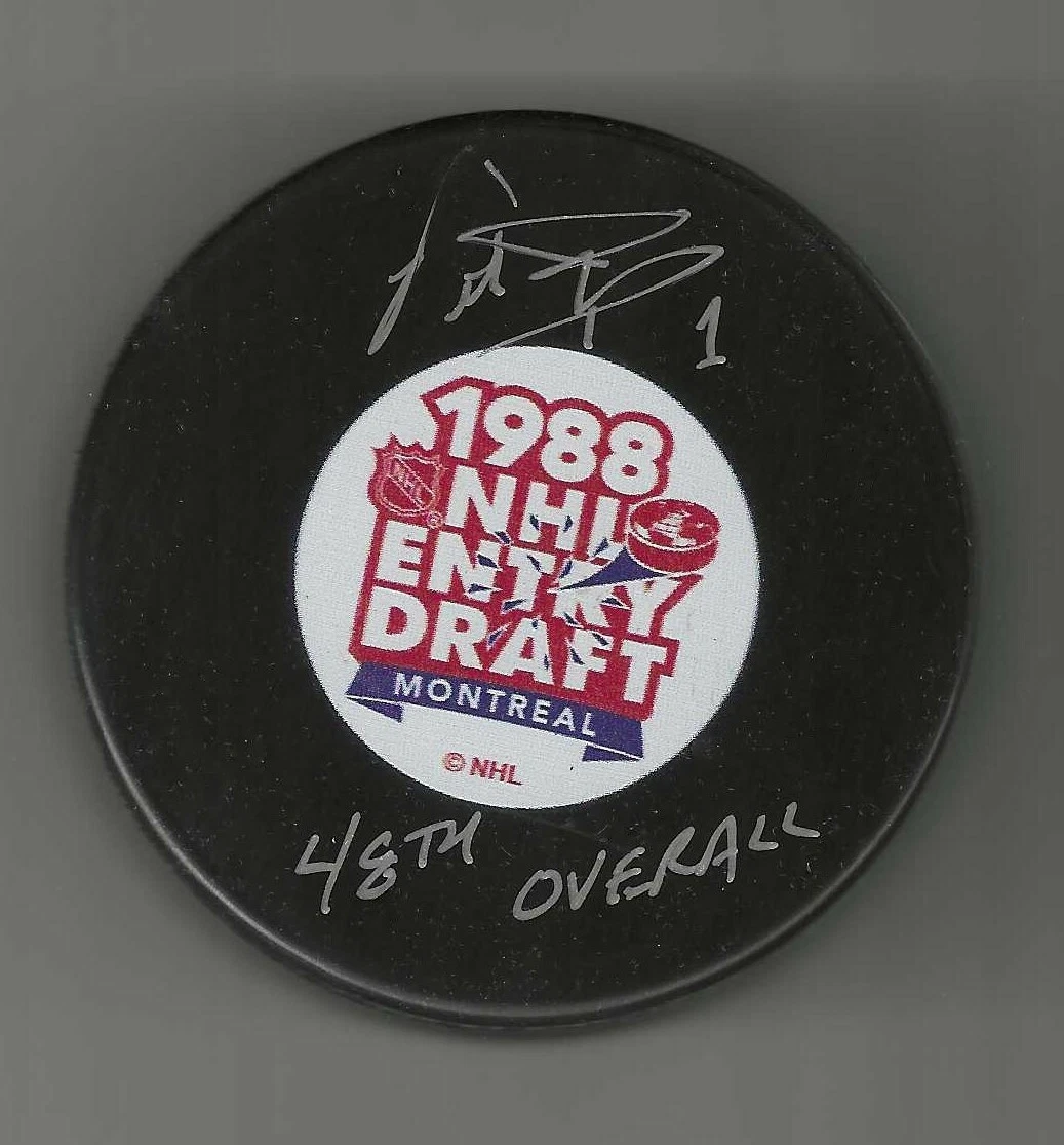 Peter Ing Signed & Inscribed Toronto Maple Leafs 1988 NHL Draft Puck
