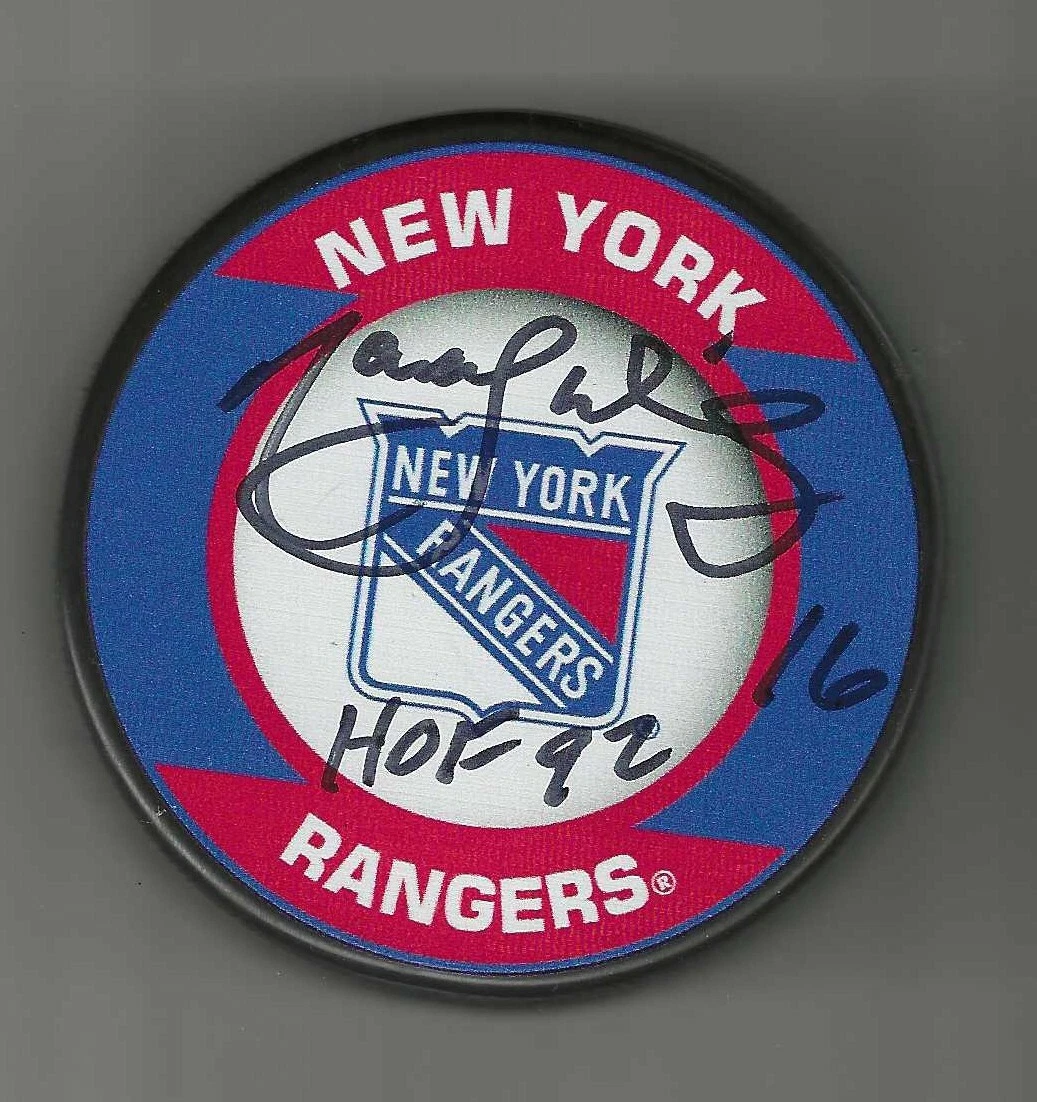 Marcel Dionne Signed & Inscribed New York Rangers Souvenir Puck
