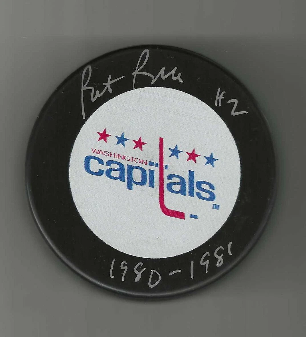 Pat Ribble Signed & Inscribed Washington Capitals Puck
