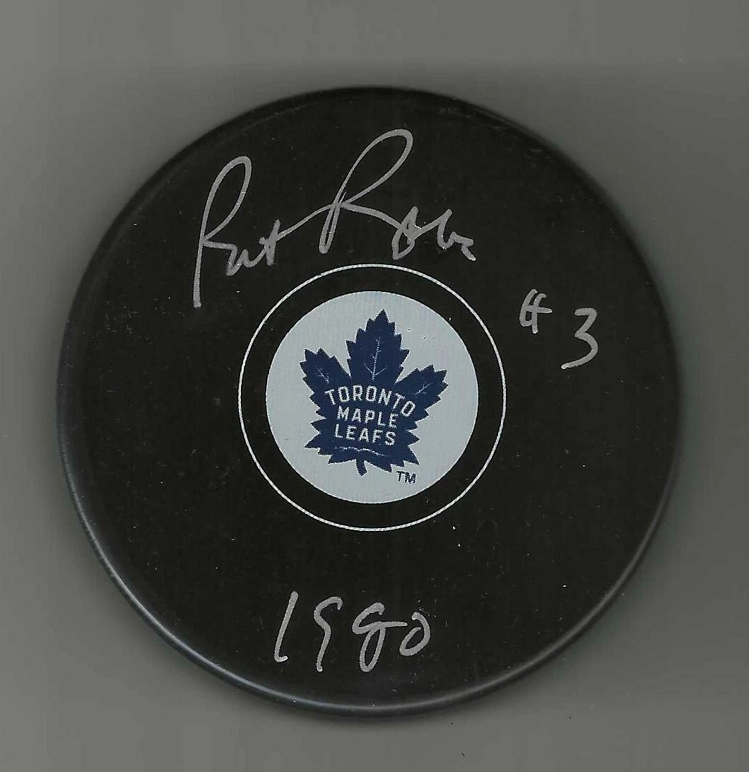 Pat Ribble Signed & Inscribed Toronto Maple Leafs Puck
