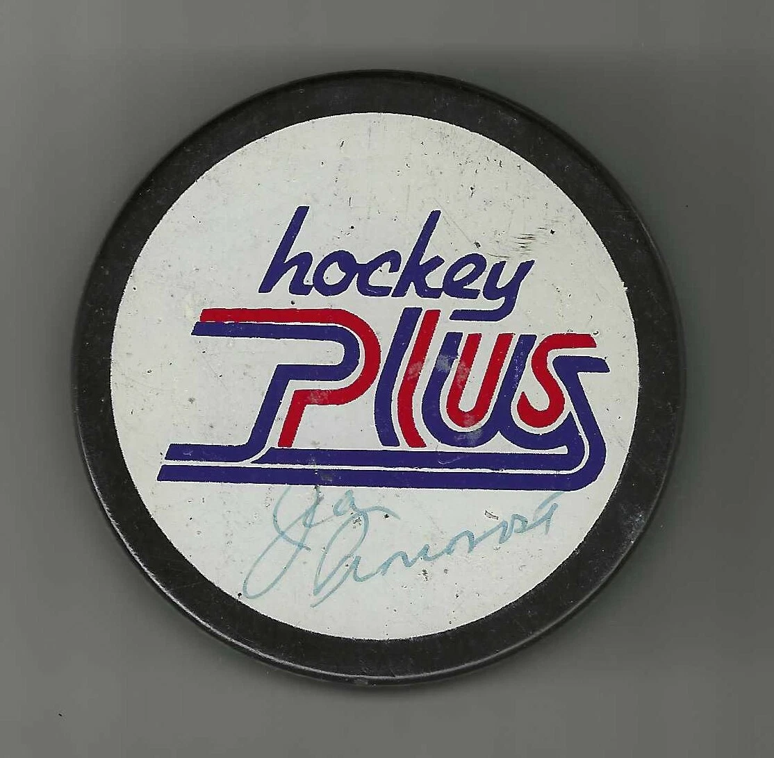 Jean Pronovost Signed Hockey Plus Puck Pittsburgh Penguins
