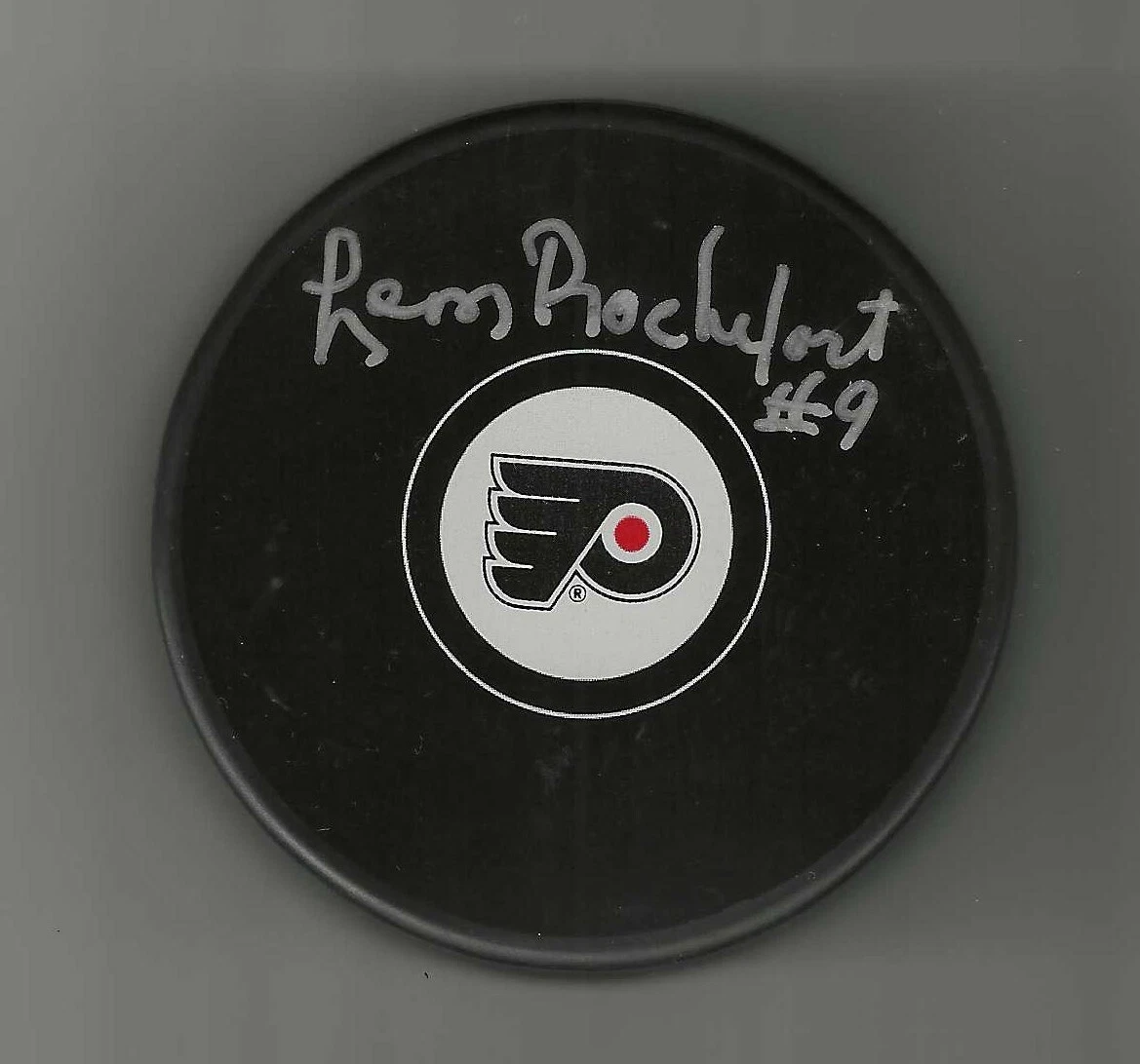 Leon Rochefort Signed Philadelphia Flyers Puck
