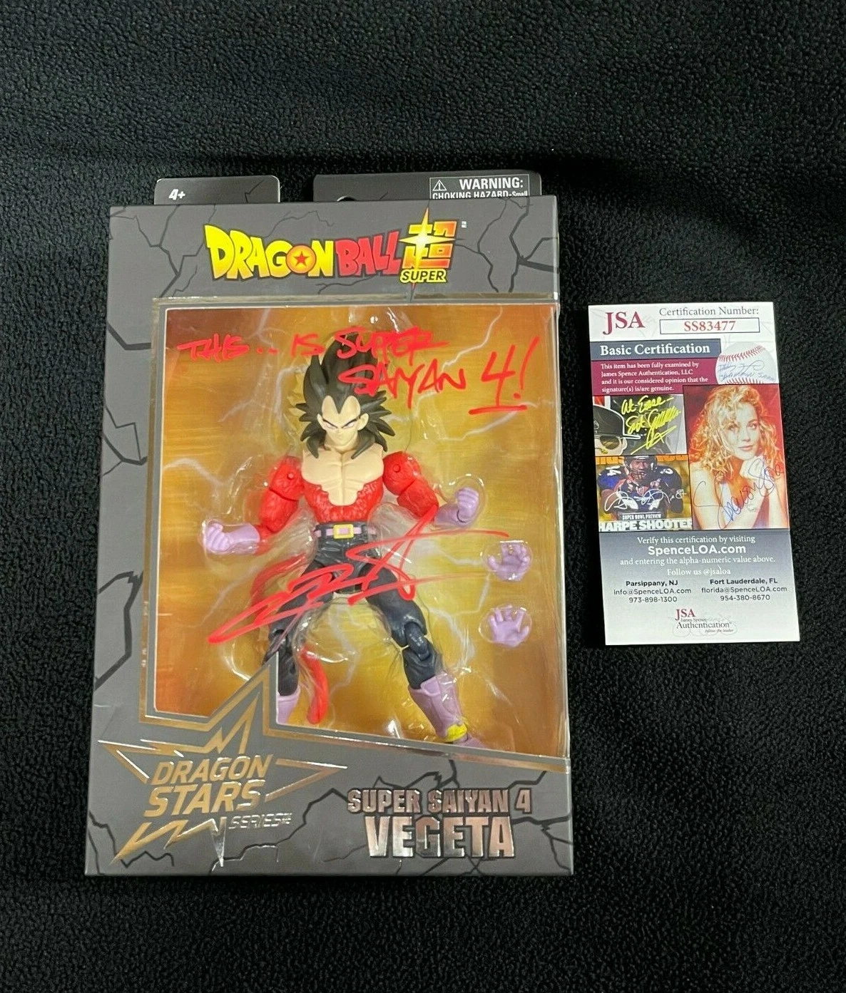 Chris Sabat Signed Inscribed Dragon Ball Z Super Saiyan 4 Vegeta Figure JSA COA
