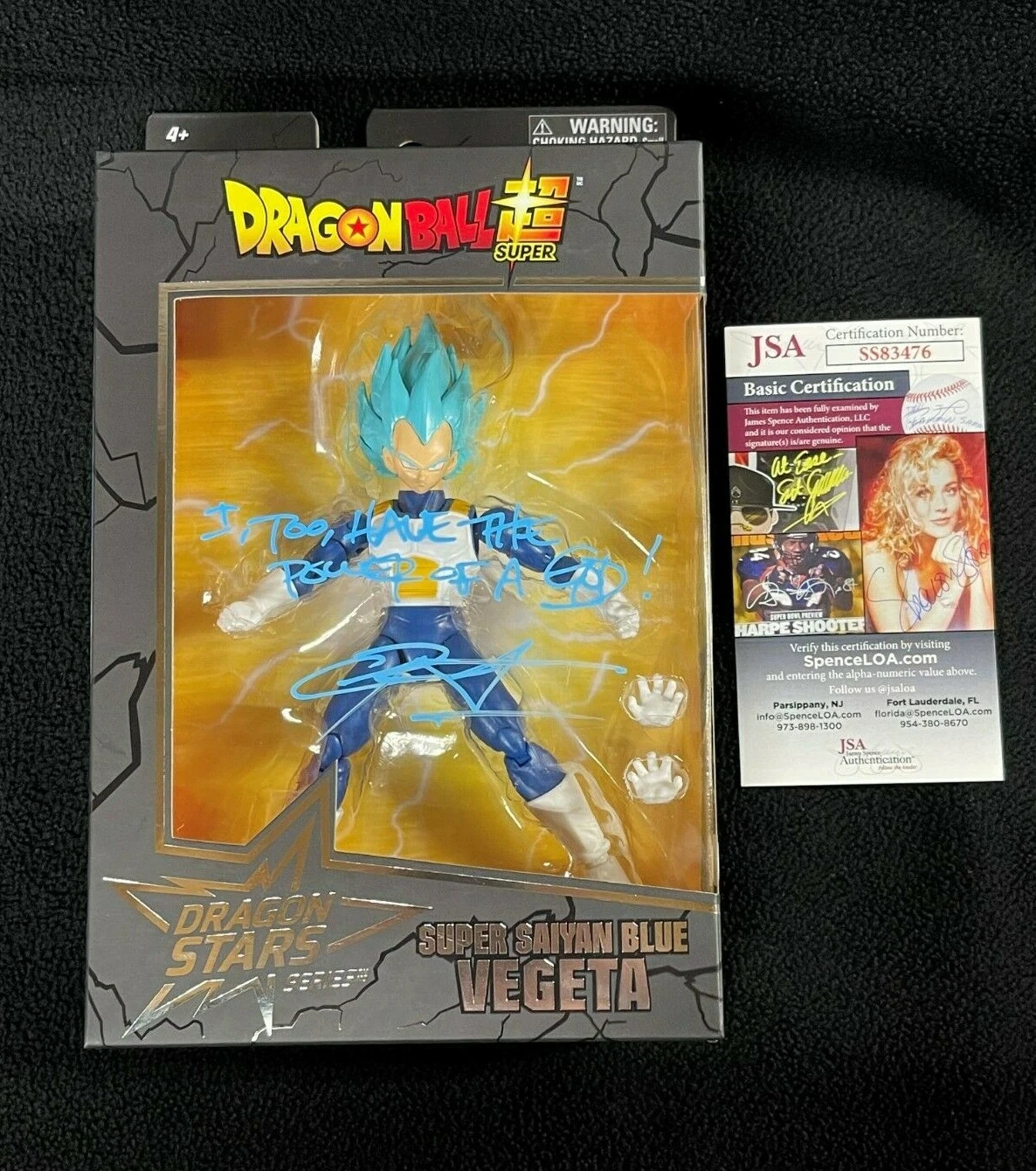 Chris Sabat Signed Inscribed Dragon Ball Z Super Saiyan Vegeta Figure JSA COA
