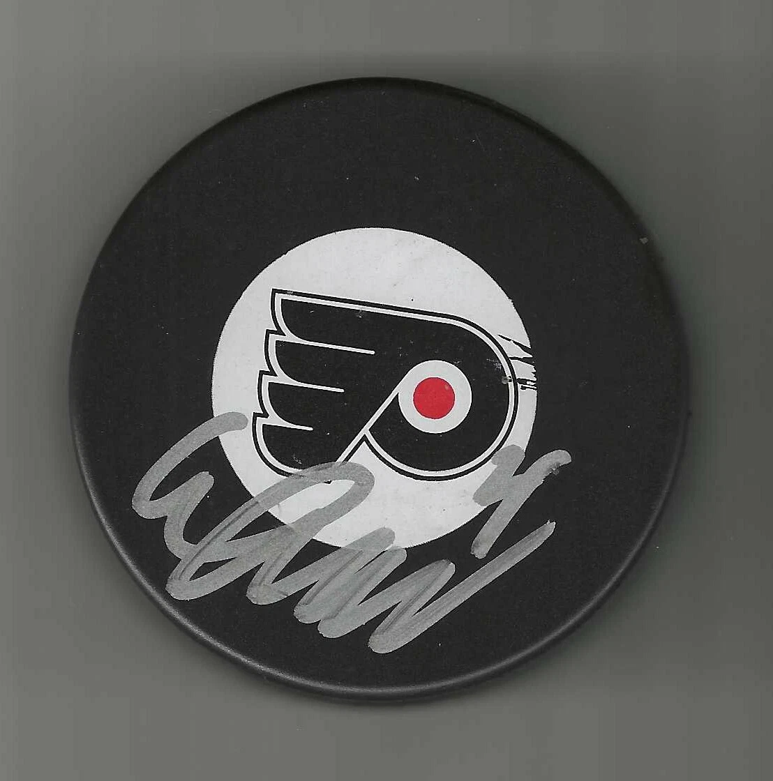 Emil Andrae Signed Philadelphia Flyers Large Logo Puck
